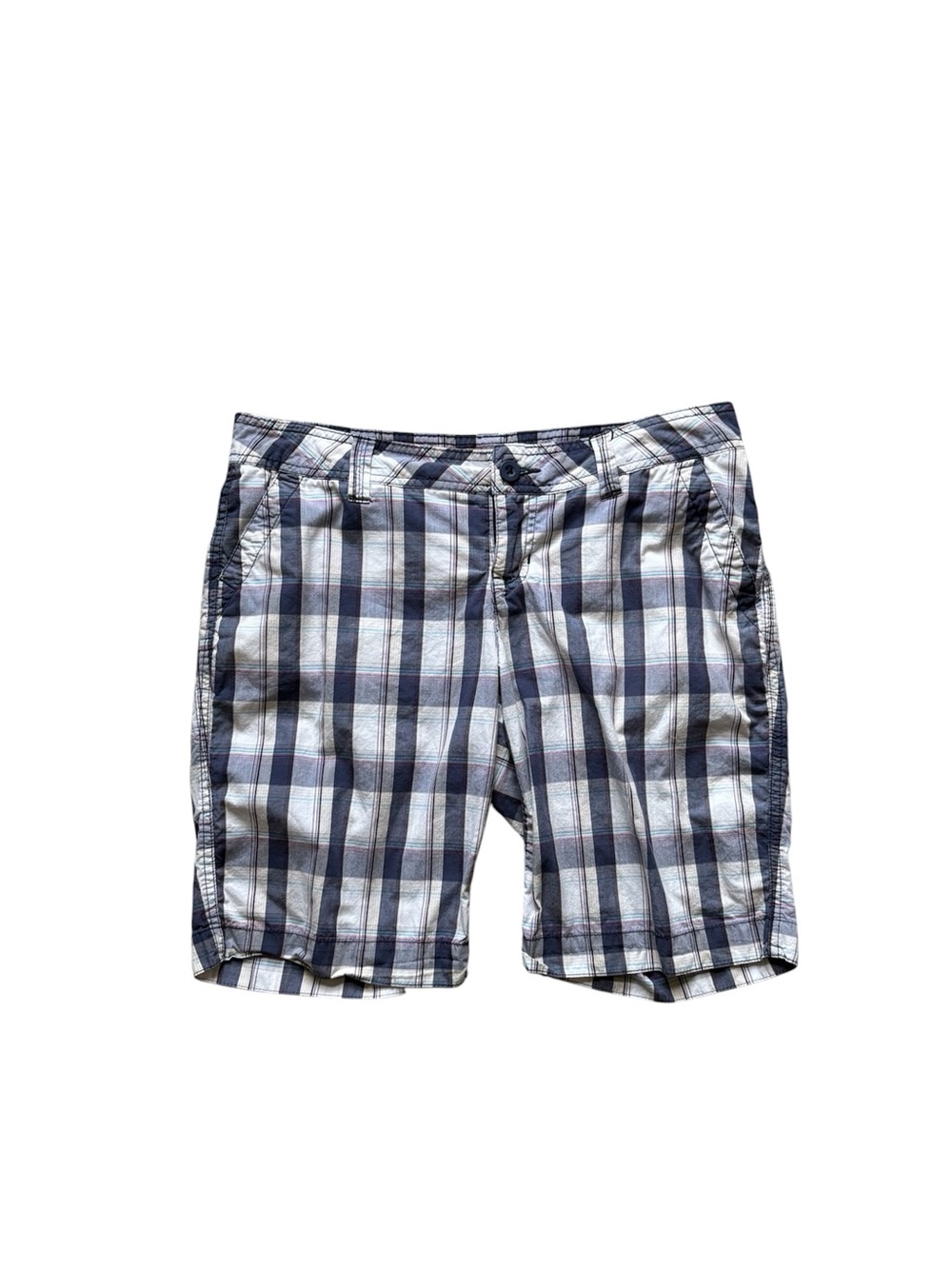 Vintage Y2K No Boundaries Plaid Low Rise Bermuda Shorts Blue Skater 10